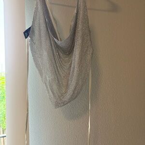 Silver Chainmail Halter Top